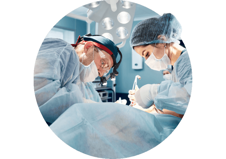 Healthcare professionals performing medical procedures
